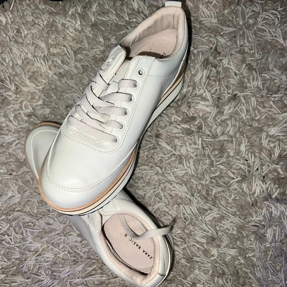 Zara platform leather platform sneakers - Picture 2 of 3
